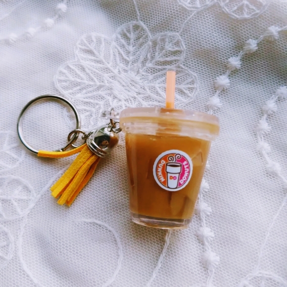 Dunkin' donuts iced coffee Keychain handmade - Picture 5 of 6